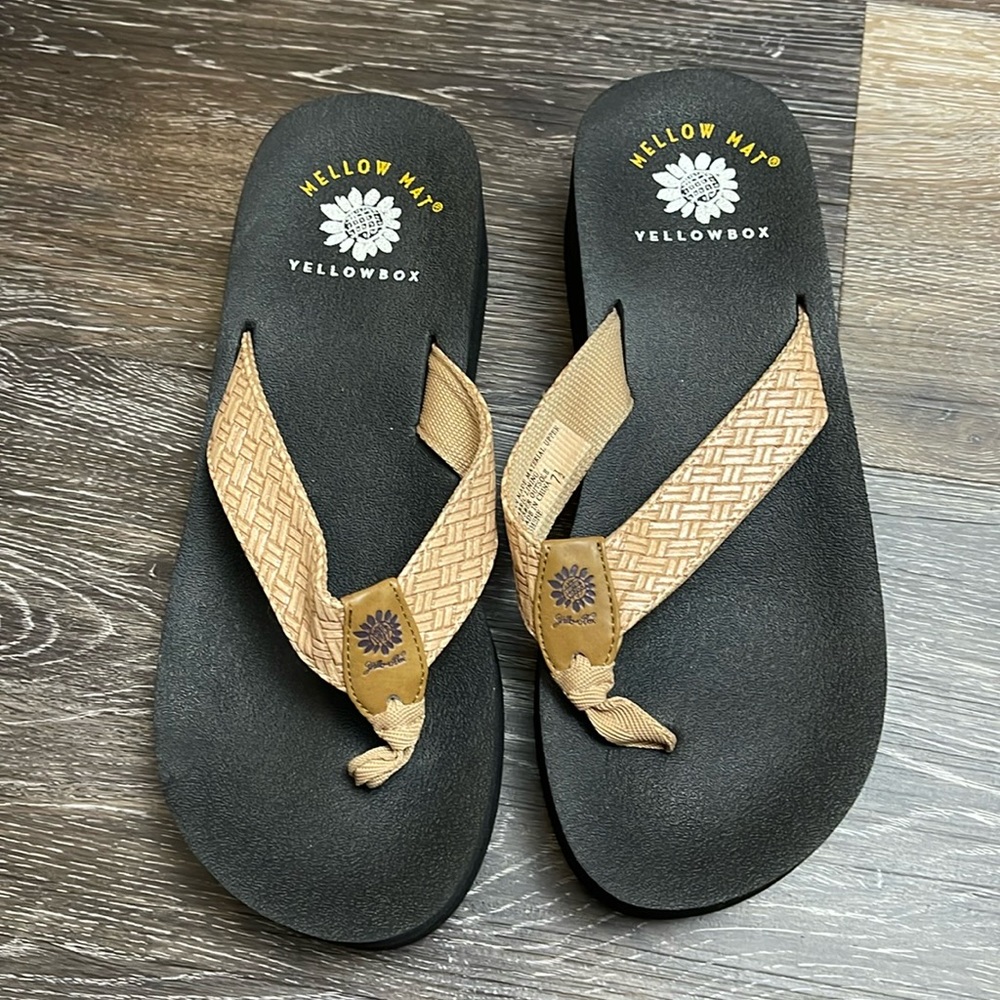 Yellow Box Black and Tan Sandals